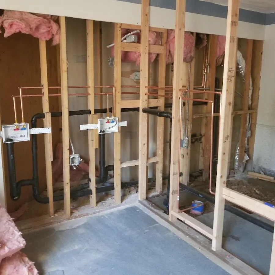 Copper pipe rough-in and plumbing installation in Torrance